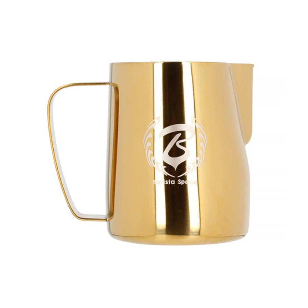 Barista Space Pitcher Gold 600ml stainless steel milk frothing pitcher with handle