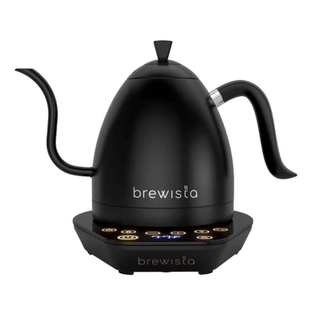 Brewista Artisan Gooseneck Kettle 600ml in matte black with digital temperature control base