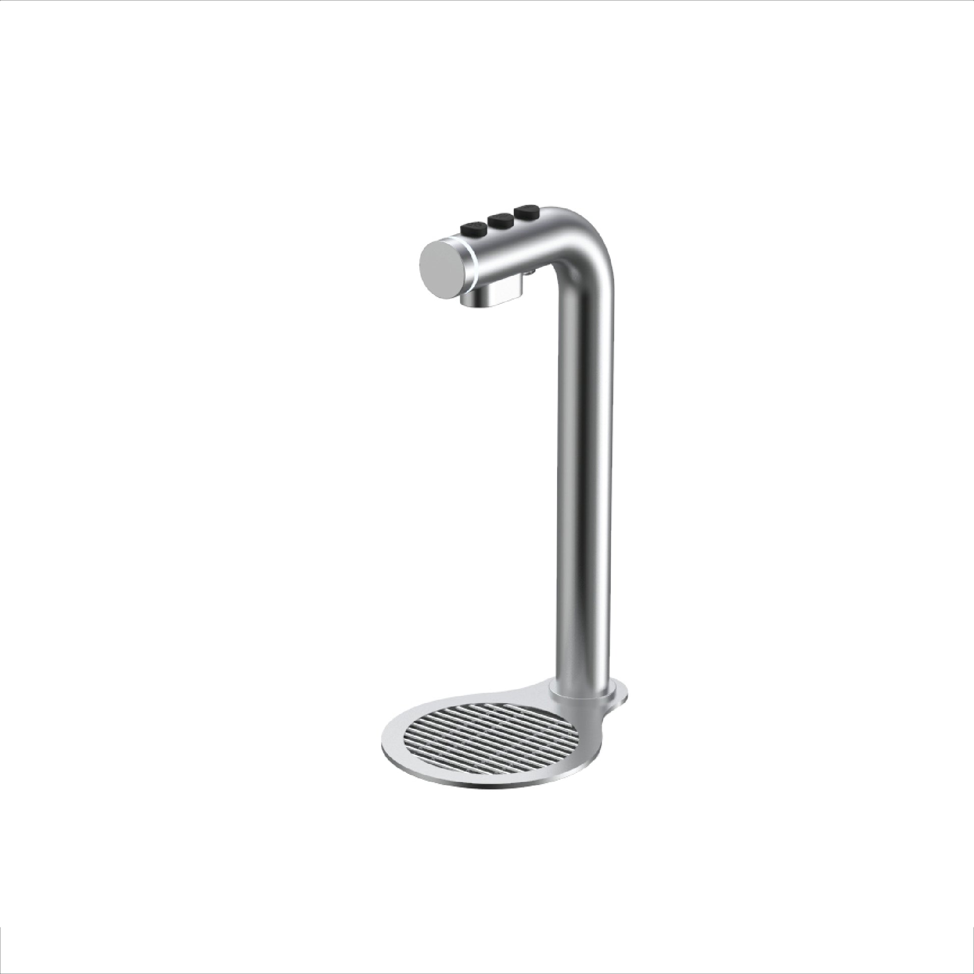 Marco FRIIA HCS Plus under counter boiler tap with stainless steel finish and drip tray