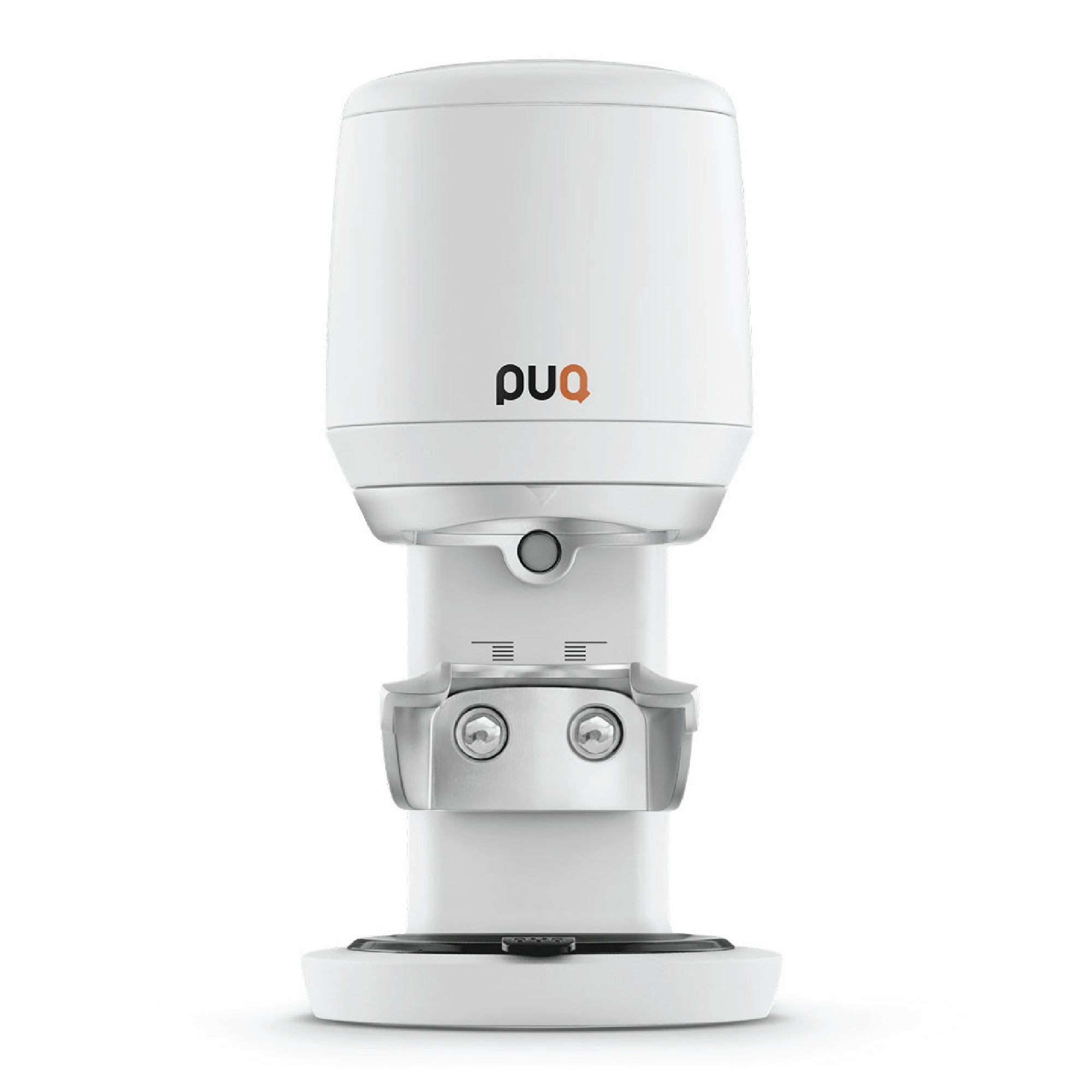 PUQ Press MINI GEN 6 automatic tamper for consistent coffee tampering with sleek white design