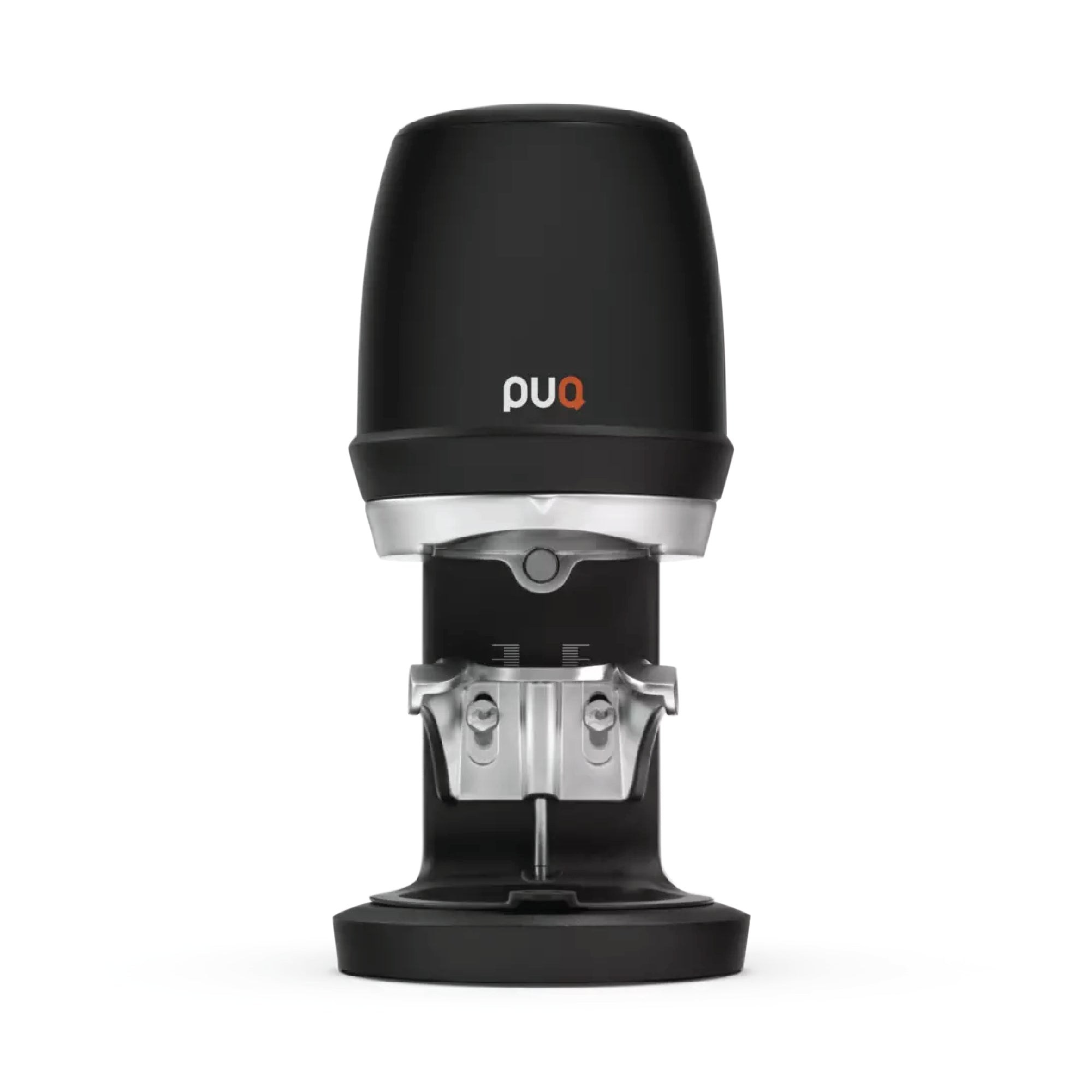 PUQ Press Q2 Gen 5 automatic tamper with black and silver design for precise coffee tamping