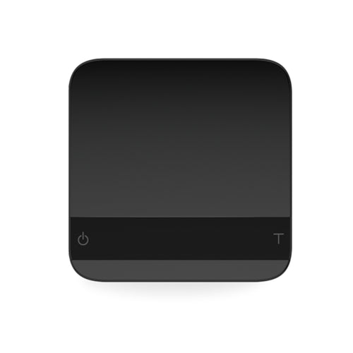 Acaia Lunar 2021 black digital scale with sleek square design and touch controls