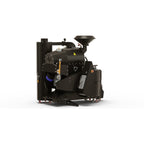 Coffee-Tech Engineering black commercial coffee roaster machine with hopper and cooling tray
