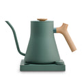 Fellow Stagg EKG Electric Kettle Smoke Green with wooden handle and precision control base