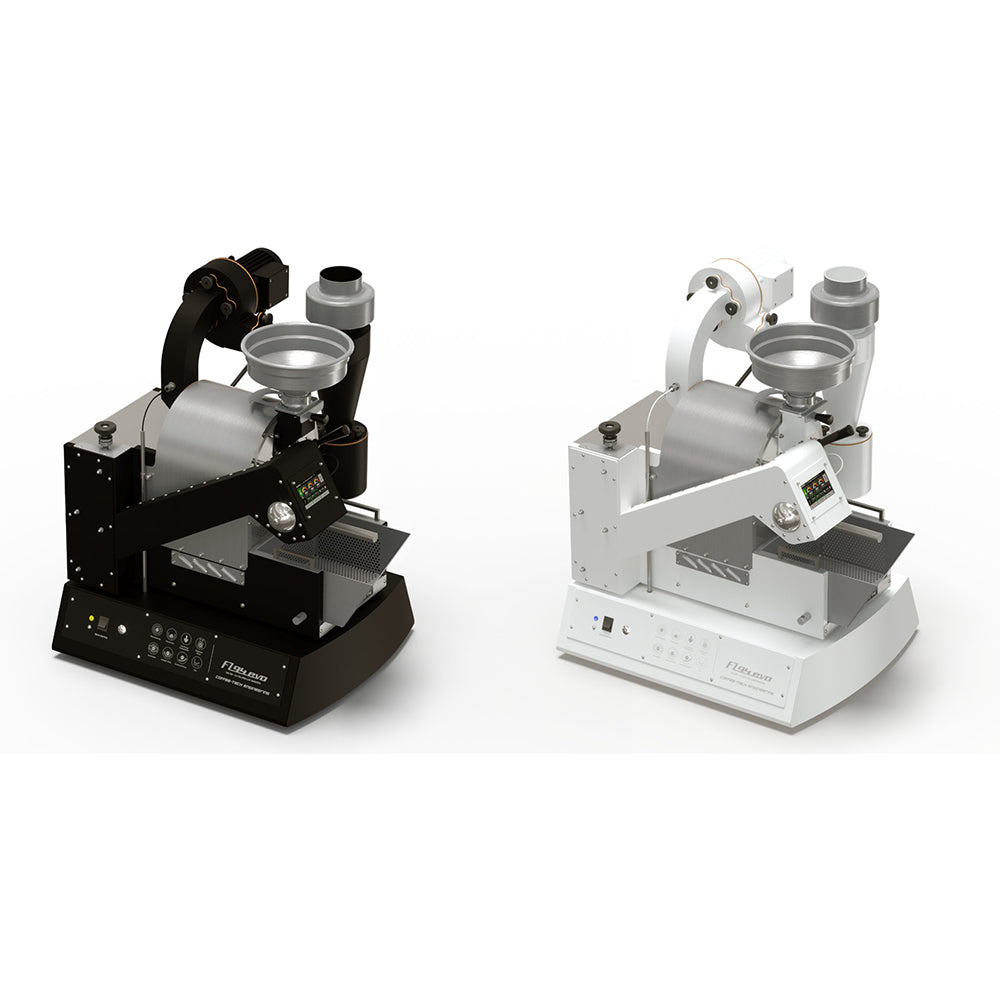 Coffee-Tech Engineering FZ94 EVO Shop Roaster in black and white color options for coffee roasting