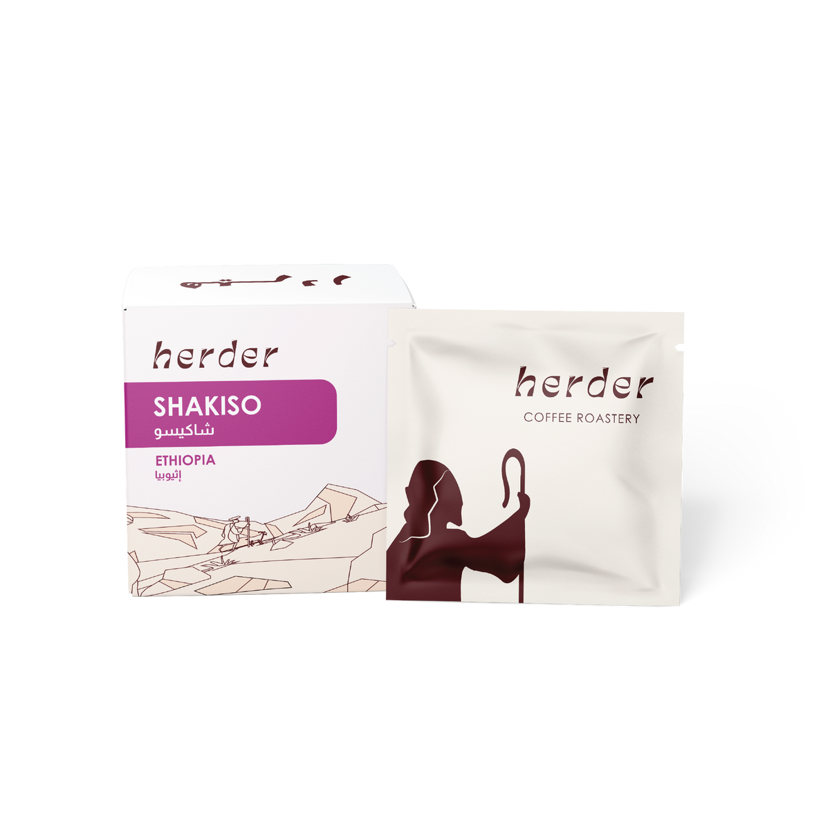 Herder Drip Coffee Shakiso pack and box from The Herder Coffee Roastery with Ethiopia origin