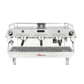 La Marzocco GB5 S 3 Group stainless steel professional espresso machine with three portafilters