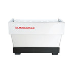 White La Marzocco Linea Classic S espresso machine with red logo and black base