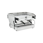 La Marzocco Linea PB X stainless steel commercial espresso machine with dual portafilters and pressure gauge