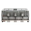 La Marzocco Strada S espresso machine with three group heads in sleek stainless steel design