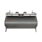 Front view of La Marzocco Strada S espresso machine in sleek gray with metallic accents