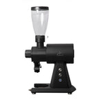 Mahlkoenig EK43 S black coffee grinder machine with clear bean hopper and metal base
