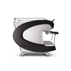 Nuova Simonelli Aurelia Wave Volumetric espresso machine with black and silver modern design