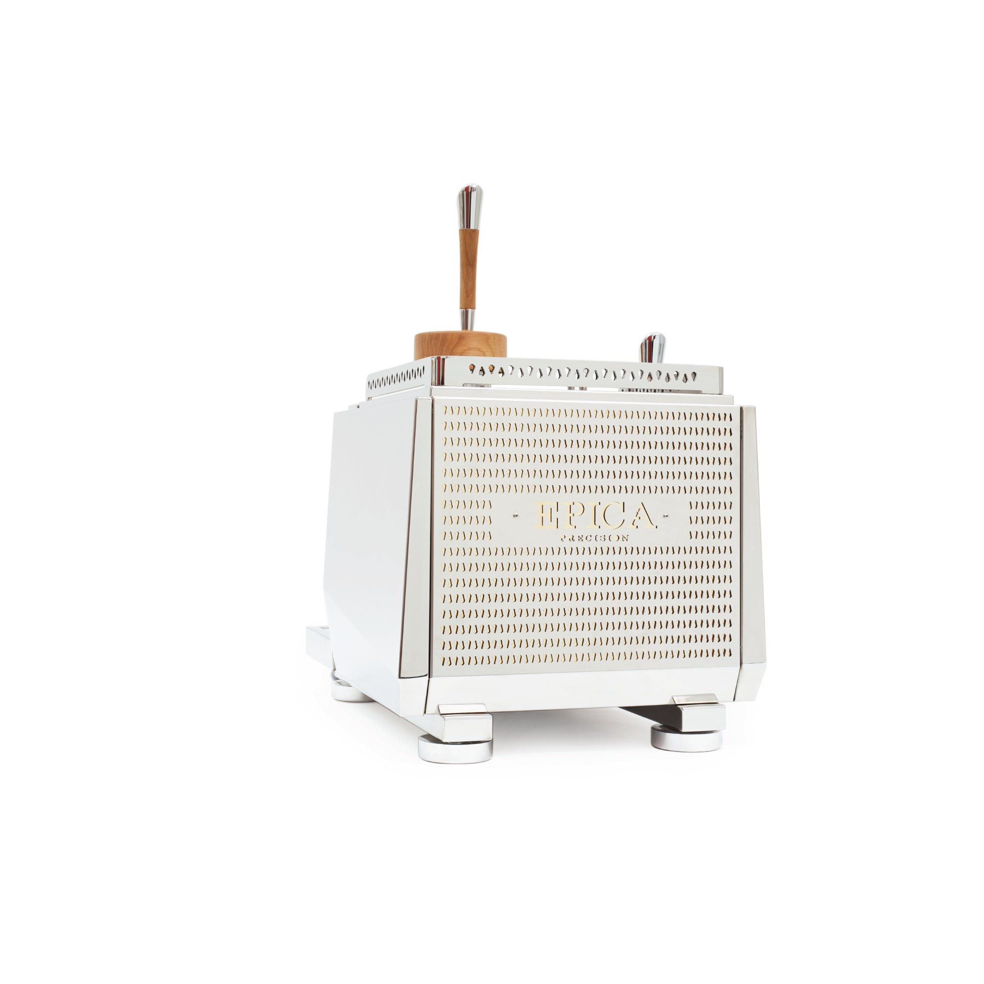 Rocket Epica Precision espresso machine by Rocket Espresso Milano in white with wooden handles