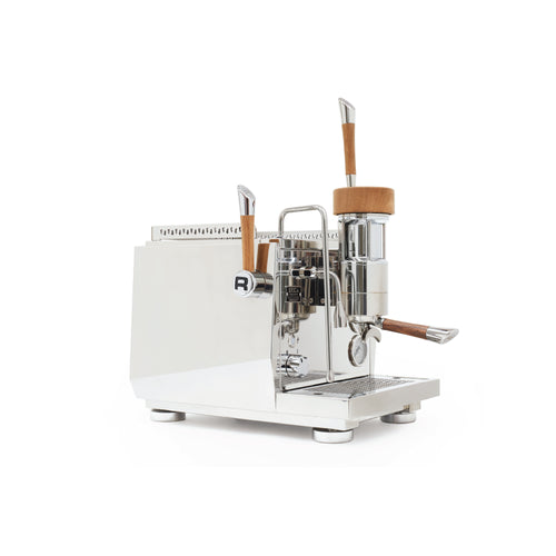 Rocket Epica Precision espresso machine by Rocket Espresso Milano with polished metal and wooden handles