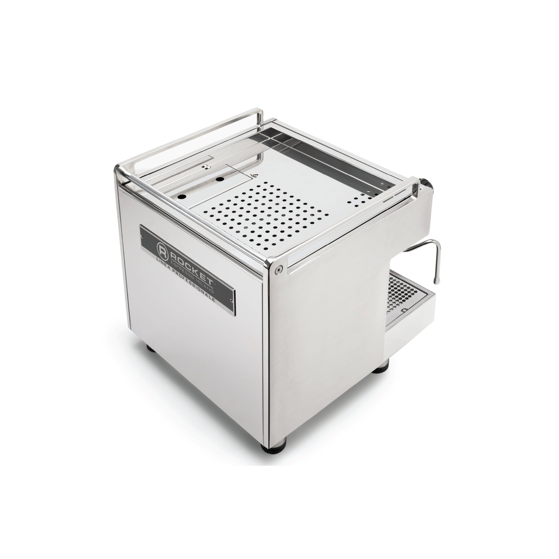 Rocket Espresso Boxer Tank stainless steel espresso machine by Rocket Espresso Milano with compact design