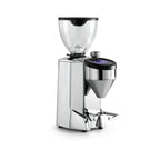Rocket Espresso Fausto coffee grinder in stainless steel with clear bean hopper and digital display