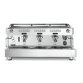 Rocket Espresso RE A TIMER stainless steel commercial espresso machine with three group heads and digital controls