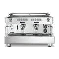 Rocket Espresso RE A TIMER commercial espresso machine with dual group heads and stainless steel finish