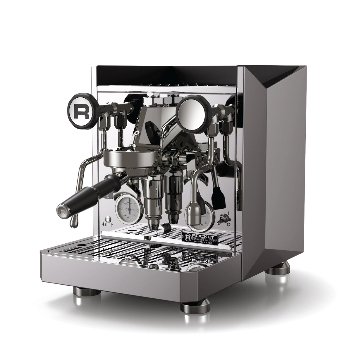Rocket Giotto V Fast espresso machine by Rocket Espresso Milano with polished stainless steel finish