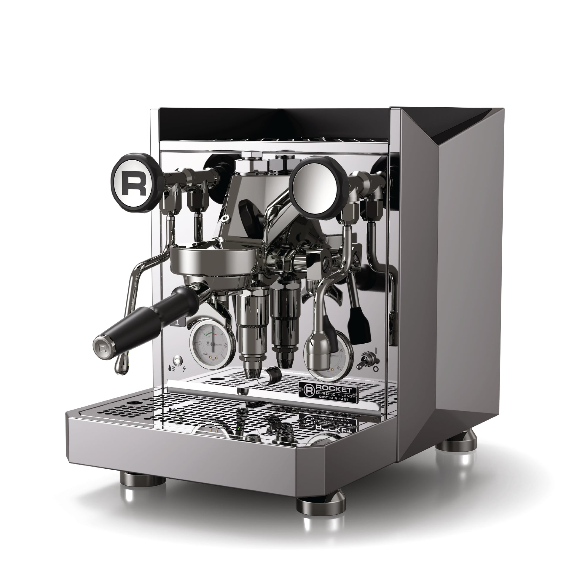 Rocket Giotto V Fast espresso machine by Rocket Espresso Milano with polished stainless steel finish