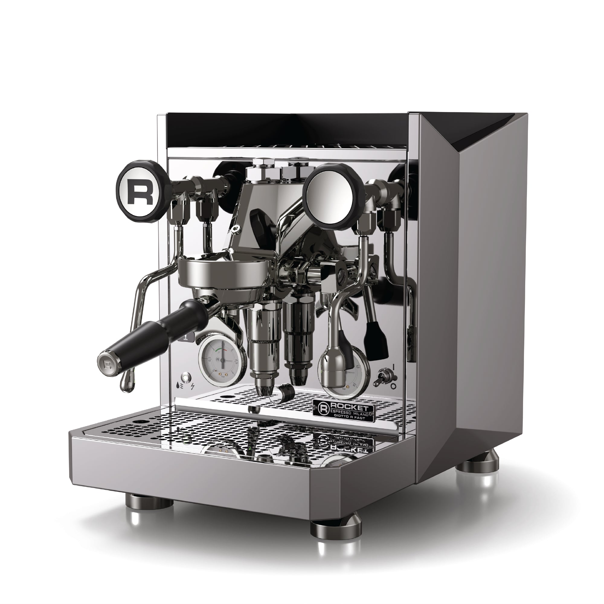 Rocket Giotto V Fast espresso machine by Rocket Espresso Milano with polished stainless steel finish
