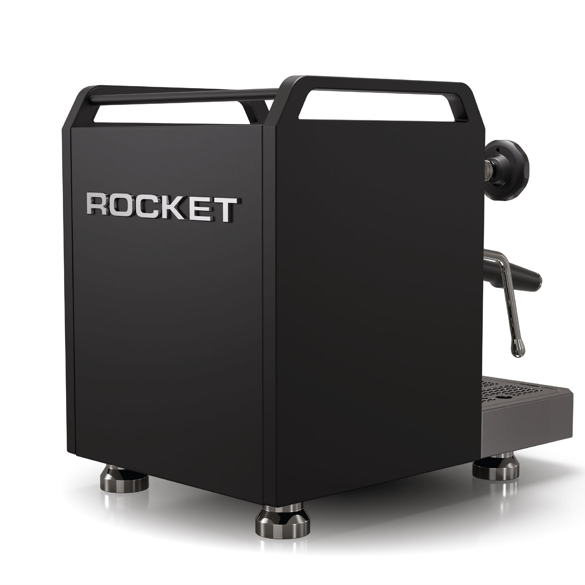 Black Rocket Mozzafiatto V Fast espresso machine by Rocket Espresso Milano with sleek modern design