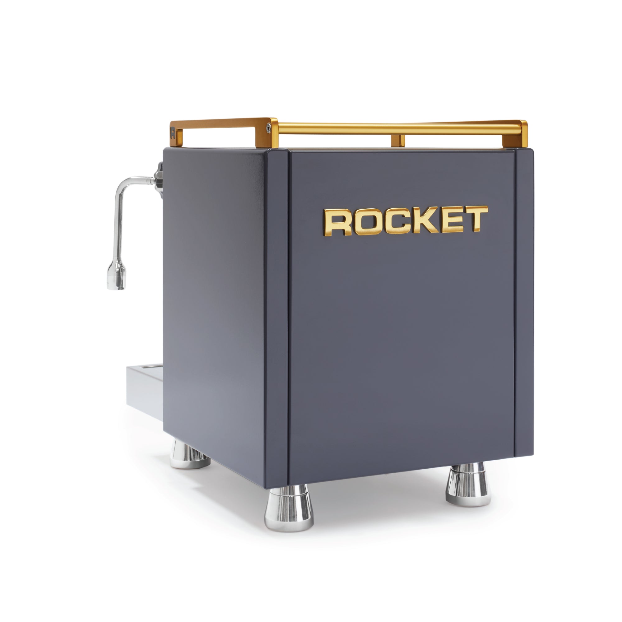 Rocket R58 SERIE GRIGIA Used espresso machine by Rocket Espresso Milano with gray finish and gold accents