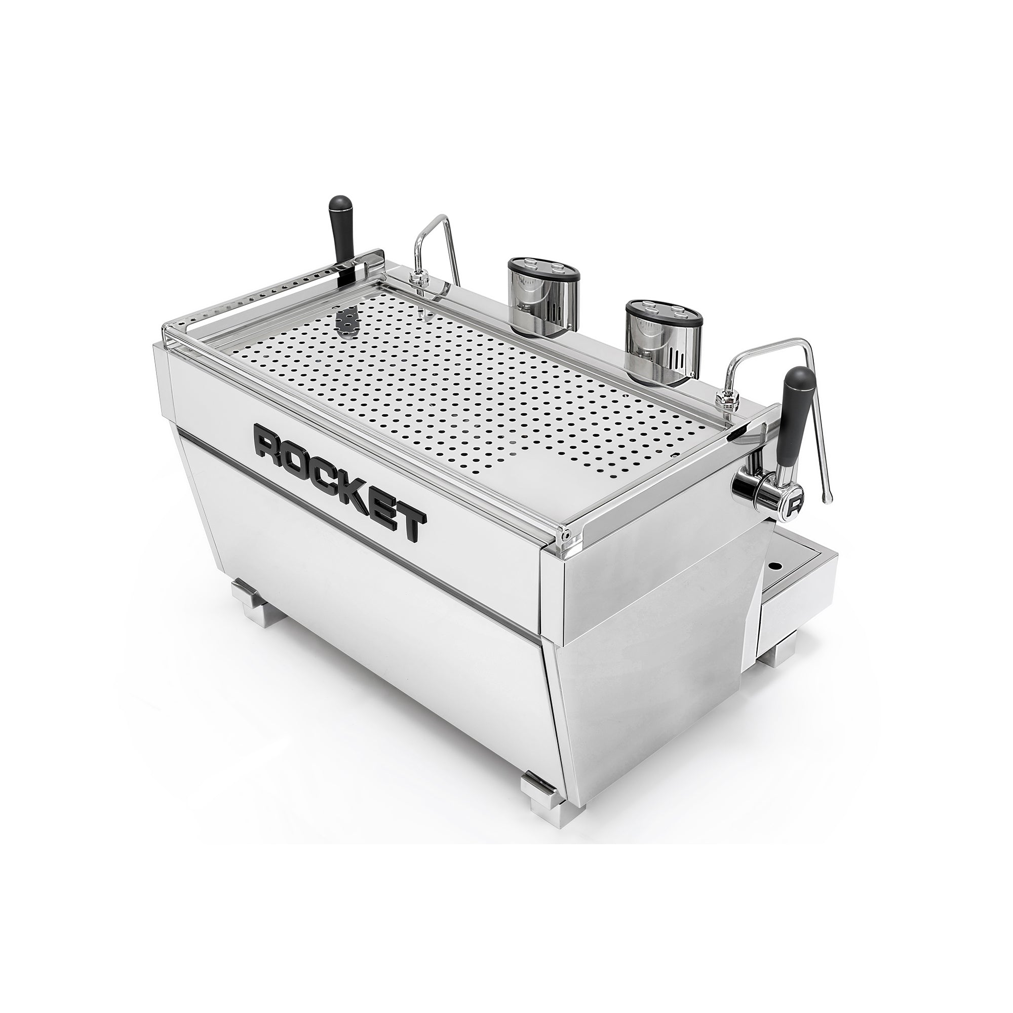 Rocket Re Doppia 2 Group espresso machine by Rocket Espresso Milano with stainless steel body and dual group handles