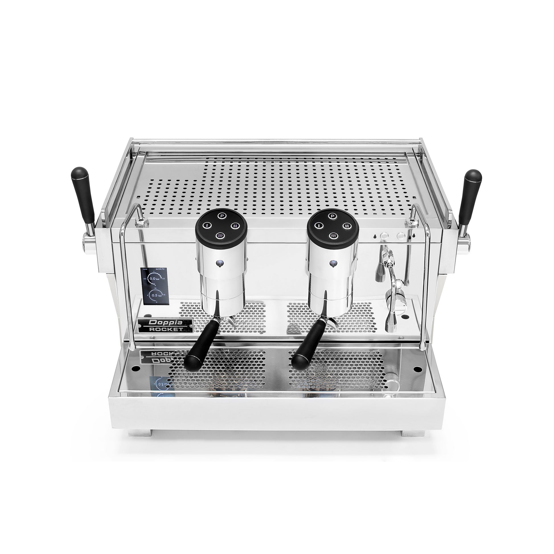 Rocket Re Doppia 2 Group espresso machine by Rocket Espresso Milano with stainless steel body and dual portafilters