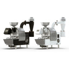 Coffee-Tech Engineering Solar ECO Shop Roaster in black and white models side by side for coffee roasting