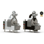 Coffee-Tech Engineering Solar Shop Roaster models in black and white for commercial coffee roasting