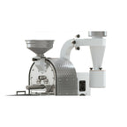 Coffee-Tech Engineering Solar Shop Roaster with stainless steel drum and white funnel for coffee roasting
