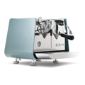 Victoria Arduino E1 Prima EXP Pure Brew espresso machine with dual group heads and blue side panels