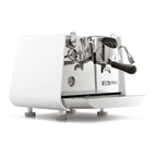 Victoria Arduino E1 Prima EXP Pure Brew espresso machine with sleek white and chrome design