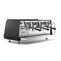 Victoria Arduino Eagle One espresso machine with three groups and sleek black and silver design